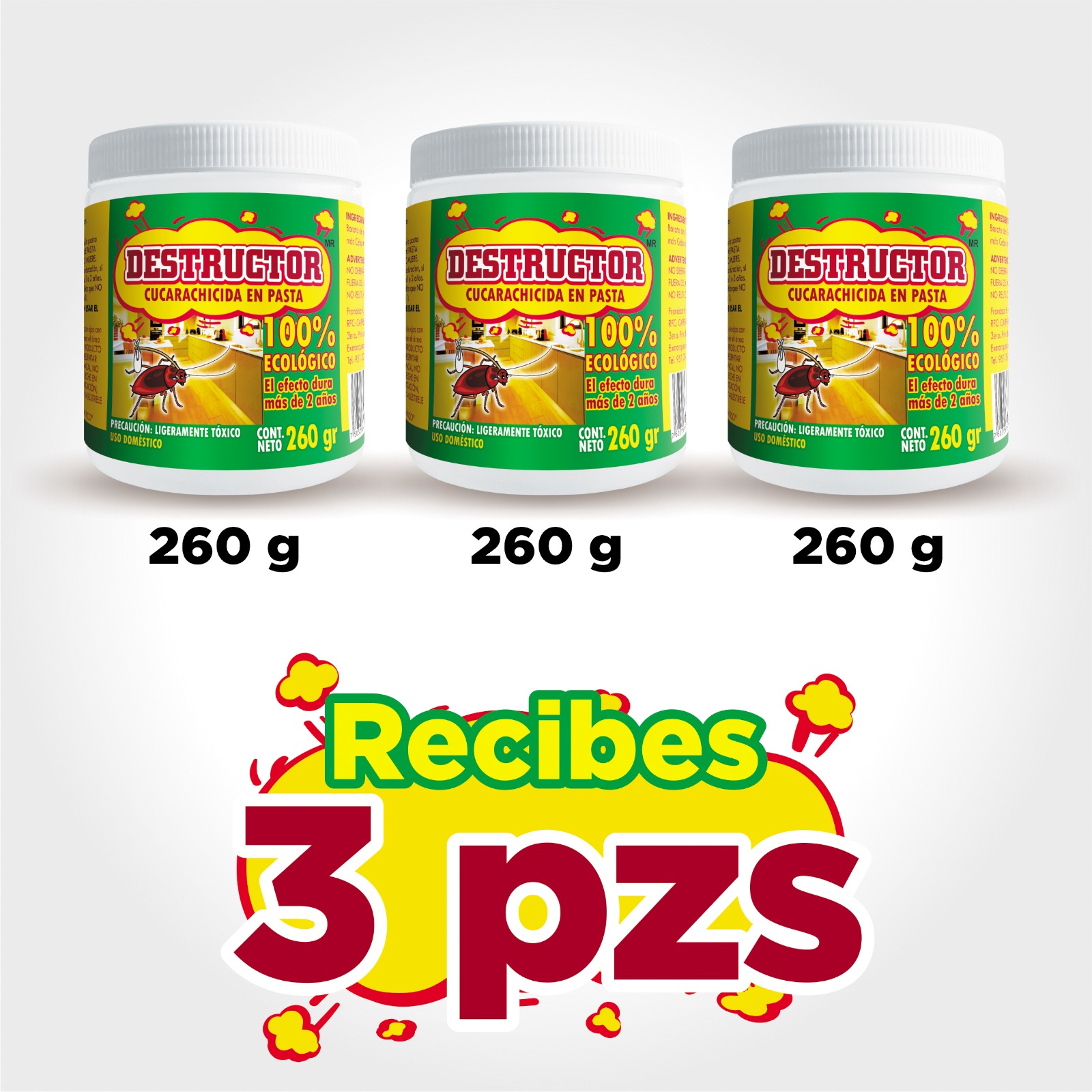 Pack de 3 Tarros Destructor
